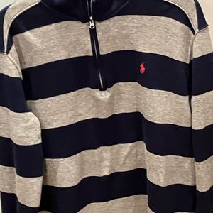 Polo Pull-over Swearer Size XL-TG (18-20). Polyester Grey and dark blue